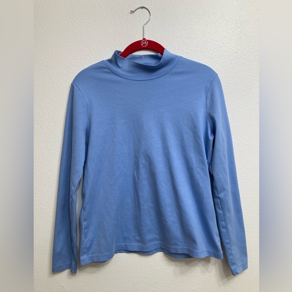 L.L. Bean Sweaters - L.L. Bean Women’s Blue Turtleneck Top, 100% Supima Cotton - size Medium Regular